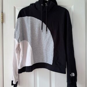The North Face Women's Black, Gray, and White Hoodie